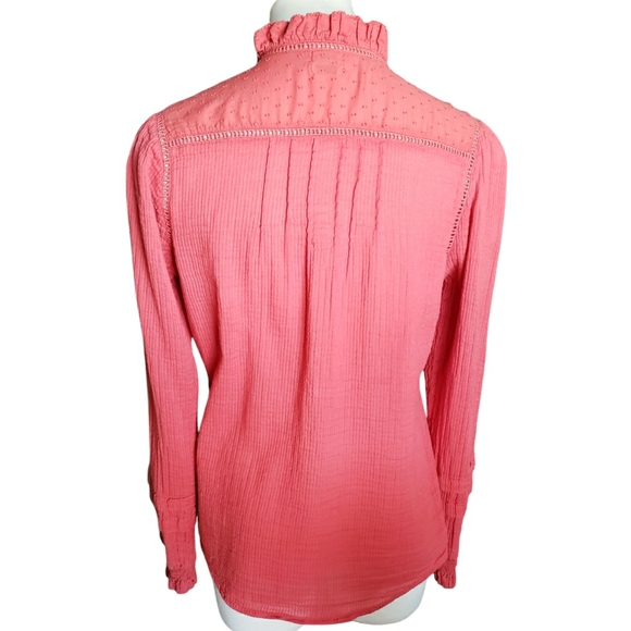 Faherty Pink Ruffle Blouse - Picture 3 of 11